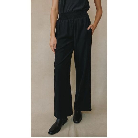 Bella Dahl Smocked Waist Wide Leg Pants - Picture 2 of 6